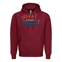 Burgundy 4th of july america shake your sparkler Zipper Hoodie - MaliasSmallBusiness