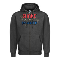 Charcoal Heather 4th of july america shake your sparkler Zipper Hoodie - MaliasSmallBusiness