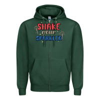 Sports Green 4th of july america shake your sparkler Zipper Hoodie - MaliasSmallBusiness