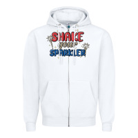 White 4th of july america shake your sparkler Zipper Hoodie - MaliasSmallBusiness