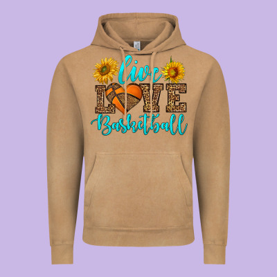 Live Love Basketball Vintage Hoodie Designed By Hra Design Shop