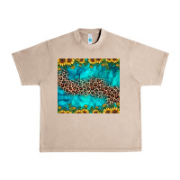 French Oak leopard turquoise sunflower Urban Heavy Tee - JahusDesignShop