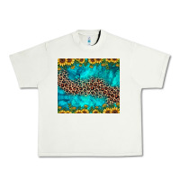 Pistachio leopard turquoise sunflower Urban Heavy Tee - JahusDesignShop