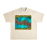 Sandshell leopard turquoise sunflower Urban Heavy Tee - JahusDesignShop