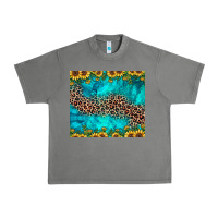 Tornado leopard turquoise sunflower Urban Heavy Tee - JahusDesignShop