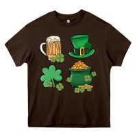 Chocolate Brown pot of gold Heavy Core Tee - MaliasSmallBusiness