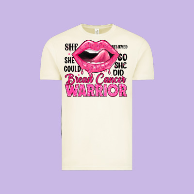 Breast Cancer Warrior Lips Vintage Tee Designed By Jahusdesignshop