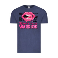 Vintage Denim breast cancer warrior lips Vintage Tee - JahusDesignShop