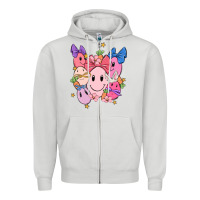 Dove Grey soft pink easter Zipper Hoodie - MaliasSmallBusiness