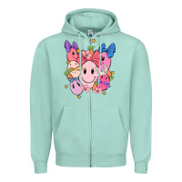 Seafoam soft pink easter Zipper Hoodie - MaliasSmallBusiness