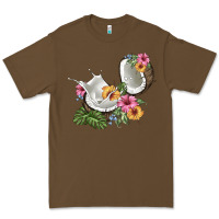 Cacao coconut with tropical leavers and flowers Premium Tee - BarkalooDesign