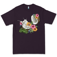 Plum coconut with tropical leavers and flowers Premium Tee - BarkalooDesign