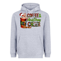 Heather Grey Coffee and Christmas cheer Heavyweight Hoodie - NancyCooperArtShop