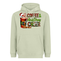 Matcha Coffee and Christmas cheer Heavyweight Hoodie - NancyCooperArtShop