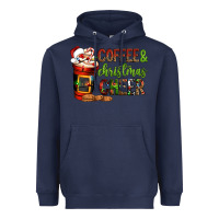 Navy Coffee and Christmas cheer Heavyweight Hoodie - NancyCooperArtShop