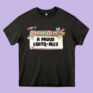 Proud Ally Heavy Core Tee Designed By Maliassmallbusiness