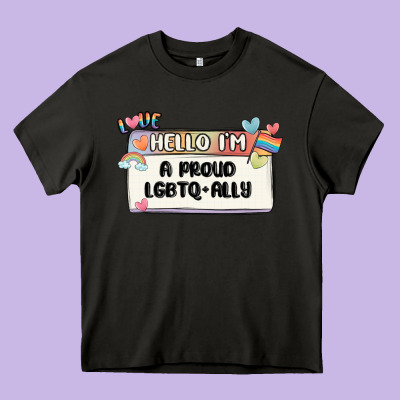 Proud Ally Heavy Core Tee Designed By Maliassmallbusiness