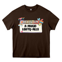 Chocolate Brown proud ally Heavy Core Tee - MaliasSmallBusiness
