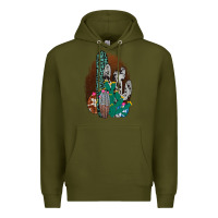 Army Green Western Cowhide Cactus Premium Hoodie - Bettercallsaul