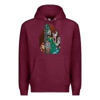 Burgundy Western Cowhide Cactus Premium Hoodie - Bettercallsaul