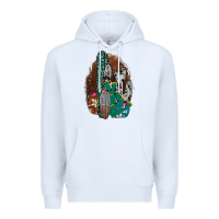 White Western Cowhide Cactus Premium Hoodie - Bettercallsaul