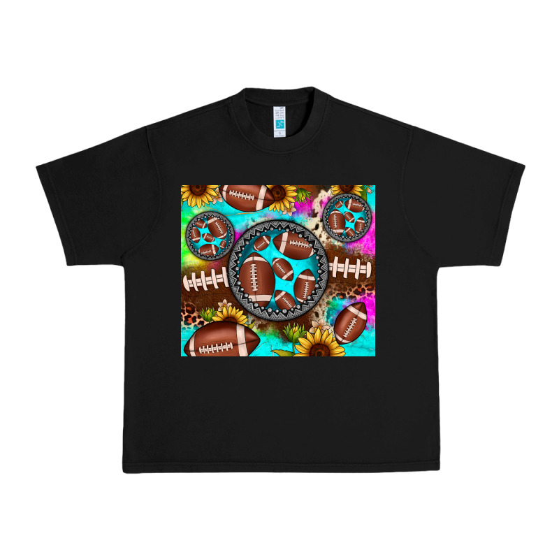 Football Tie Dye Gemstone Sunflower Urban Heavy Tee by JahusDesignShop | Teevron