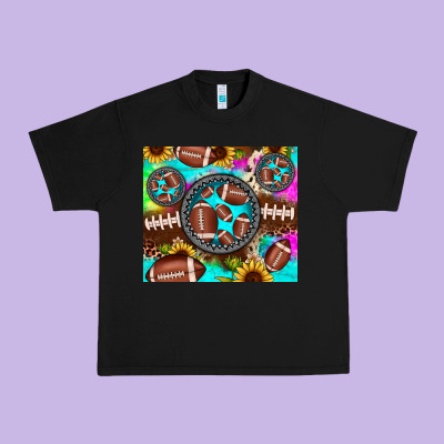 Football Tie Dye Gemstone Sunflower Urban Heavy Tee Designed By Jahusdesignshop