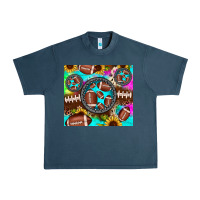 Midnight Navy football tie dye gemstone sunflower Urban Heavy Tee - JahusDesignShop