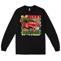 Black merry christmas with truck Long Sleeve Tee - AdoDesignShop