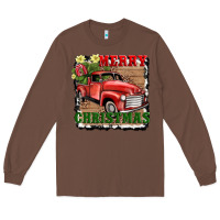 Chestnut merry christmas with truck Long Sleeve Tee - AdoDesignShop