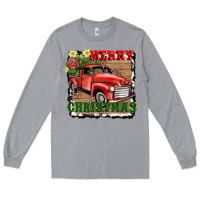 Heather Grey merry christmas with truck Long Sleeve Tee - AdoDesignShop
