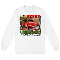 White merry christmas with truck Long Sleeve Tee - AdoDesignShop