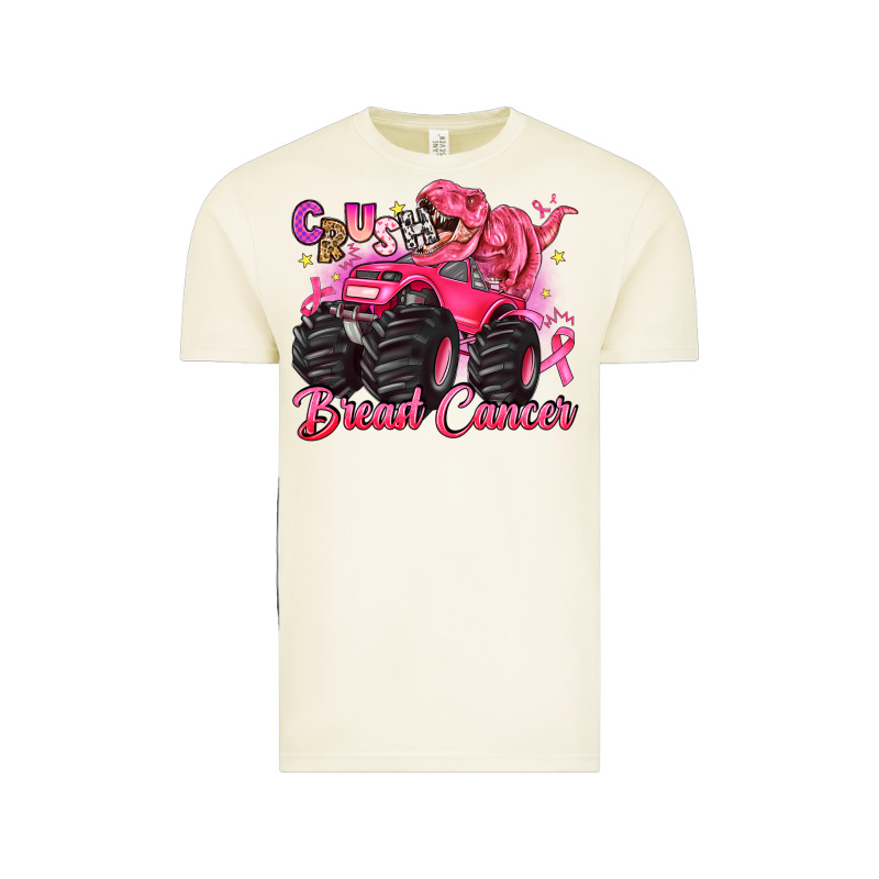 Crush Breast Cancer Monster Truck With Dinosaur Vintage Tee by JahusDesignShop | Teevron
