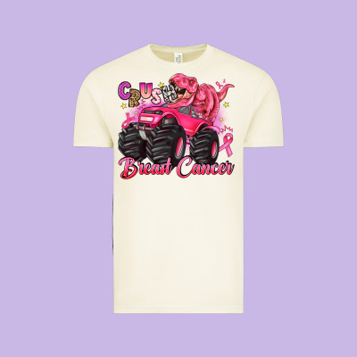 Crush Breast Cancer Monster Truck With Dinosaur Vintage Tee Designed By Jahusdesignshop