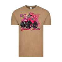 Vintage Coffee crush breast cancer monster truck with dinosaur Vintage Tee - JahusDesignShop