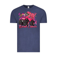 Vintage Denim crush breast cancer monster truck with dinosaur Vintage Tee - JahusDesignShop