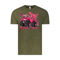 Vintage Olive crush breast cancer monster truck with dinosaur Vintage Tee - JahusDesignShop