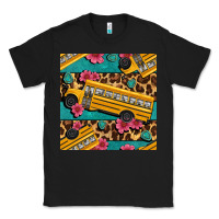 Black school bus and leopar seamless pattern Classic Tee - BundleAndBundleShop