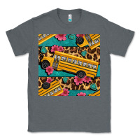 Charcoal Heather school bus and leopar seamless pattern Classic Tee - BundleAndBundleShop