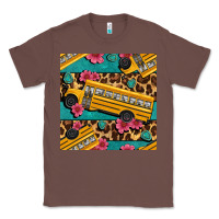 Chestnut school bus and leopar seamless pattern Classic Tee - BundleAndBundleShop