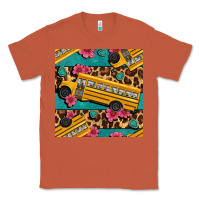 Copper school bus and leopar seamless pattern Classic Tee - BundleAndBundleShop