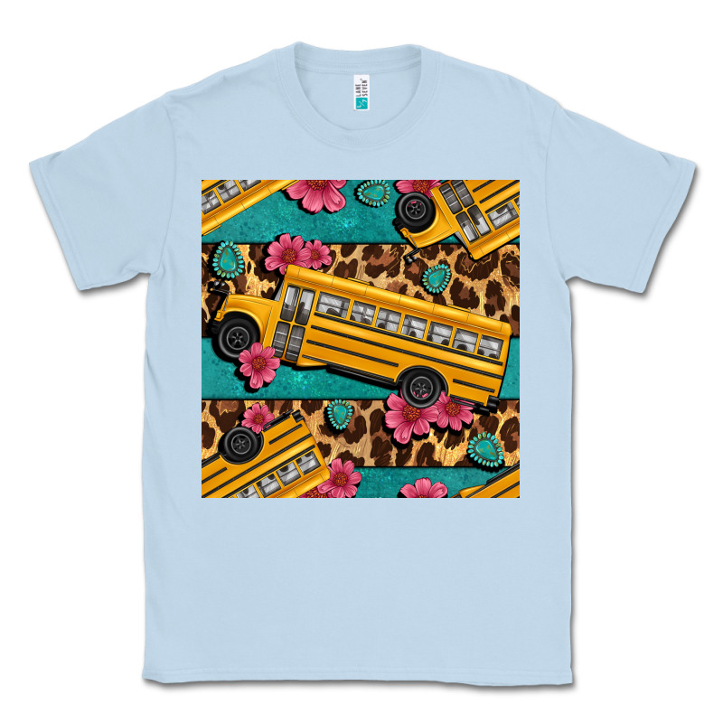 School Bus And Leopar Seamless Pattern Classic Tee by BundleAndBundleShop | Teevron