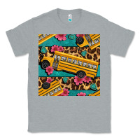Heather Grey school bus and leopar seamless pattern Classic Tee - BundleAndBundleShop