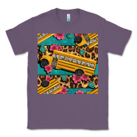 Lavender school bus and leopar seamless pattern Classic Tee - BundleAndBundleShop