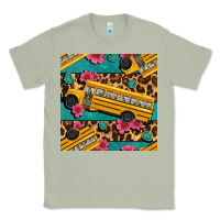 Matcha school bus and leopar seamless pattern Classic Tee - BundleAndBundleShop