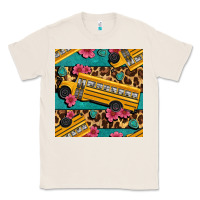 Natural school bus and leopar seamless pattern Classic Tee - BundleAndBundleShop