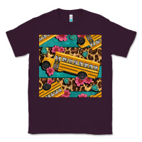 Plum school bus and leopar seamless pattern Classic Tee - BundleAndBundleShop