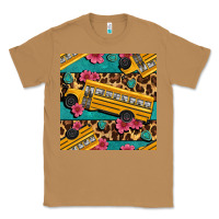 Toasted Coconut school bus and leopar seamless pattern Classic Tee - BundleAndBundleShop