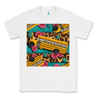 White school bus and leopar seamless pattern Classic Tee - BundleAndBundleShop