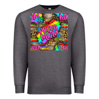 Charcoal Heather Pride LGBTQ+ Proud Mom With Leoapard Patterns Premium Sweatshirt - BundleAndBundleShop